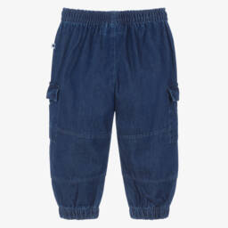 Molo-Blue Denim Cargo Joggers | Childrensalon