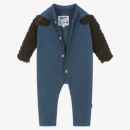 Molo-Комбинезон синий флисовый с рукавами в виде собак | Childrensalon