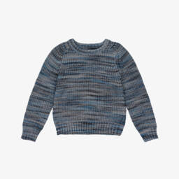 Molo-Blue & Grey Marl Knitted Sweater | Childrensalon