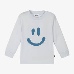 Blue Organic Cotton Smile Print Top