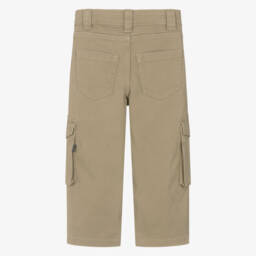 Molo-Boys Beige Cotton Twill Cargo Trousers | Childrensalon