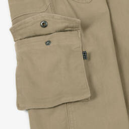 Molo-Boys Beige Cotton Twill Cargo Trousers | Childrensalon
