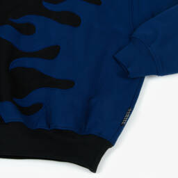 Molo-Boys Black & Blue Flame Organic Cotton Sweatshirt | Childrensalon