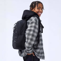 Molo-Boys Black & Grey Checked Cotton Shacket with Hood | Childrensalon