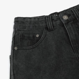 Molo-Boys Black Washed Denim Relaxed Fit Shorts | Childrensalon