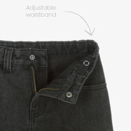 Molo-Boys Black Washed Denim Relaxed Fit Shorts | Childrensalon