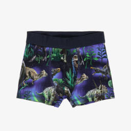 Molo-Boys Blue Cotton Dinosaur Galaxy Boxers (2 Pack) | Childrensalon