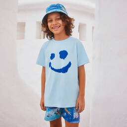 Molo-تيشيرت قطن بطبعة جرافيك لون أزرق للأولاد | Childrensalon