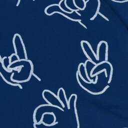 Molo-Boys Blue Organic Cotton Positive Hands T-Shirt | Childrensalon