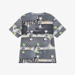 Molo-Boys Grey Organic Cotton Graphic Skateboard Print T-Shirt | Childrensalon