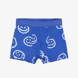 Molo-Boys Royal Blue Cotton Emoji Boxers (2 Pack) | Childrensalon