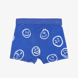 Molo-Boys Royal Blue Cotton Emoji Boxers (2 Pack) | Childrensalon