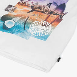 Molo-تيشيرت بطبعة جرافيك قطن لون أبيض للأولاد | Childrensalon