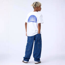 Molo-Boys White Organic Cotton Humankind T-Shirt | Childrensalon