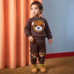 Molo-Brown Organic Cotton Teddy Bear Sweatshirt | Childrensalon