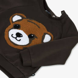 Molo-Brown Organic Cotton Teddy Bear Sweatshirt | Childrensalon