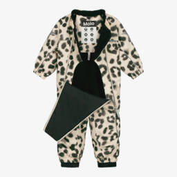 Molo-Комбинезон бежевый с леопардовым принтом для девочек | Childrensalon