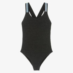 Купальник черный с блестками для девочек UPF50+