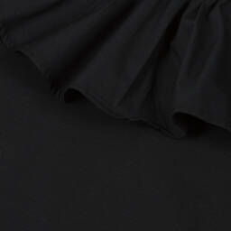 Molo-توب قطن عضوي بياقة كشكش لون أسود للبنات | Childrensalon