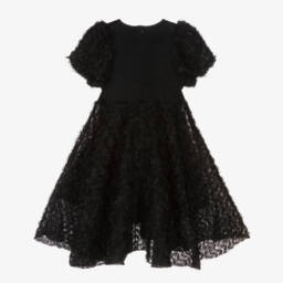 Molo-Girls Black Tulle Petal Dress | Childrensalon
