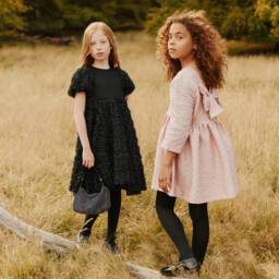 Molo-Girls Black Tulle Petal Dress | Childrensalon