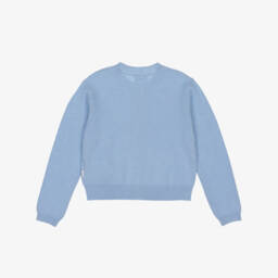 Molo-Girls Blue Beaded Snowflake Wool Knit Cardigan | Childrensalon