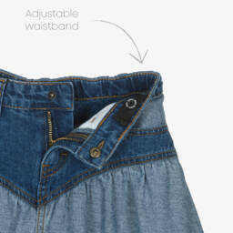 Molo-Girls Blue Two Tone Denim Skirt | Childrensalon