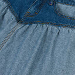 Molo-Girls Blue Two Tone Denim Skirt | Childrensalon