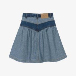Molo-Girls Blue Two Tone Denim Skirt | Childrensalon