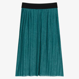 Molo-Girls Glittery Green Pleated Skirt | Childrensalon