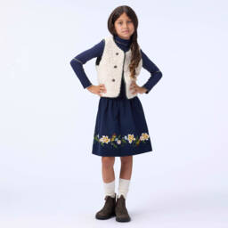 Molo-جيليه بوجهين مبطن لون أخضر وعاجي للبنات | Childrensalon