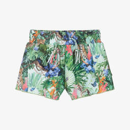 Molo-Girls Green Tropical Print Bikini (UPF50+) | Childrensalon