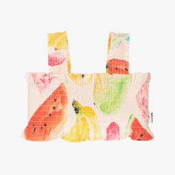 Girls Ivory Cotton Tropical Fruit Top