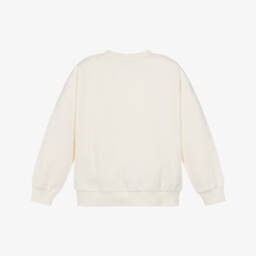 Molo-Girls Ivory Kitten Print Organic Cotton Sweatshirt | Childrensalon