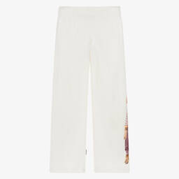 Molo-Girls Ivory Organic Cotton Wide-Leg Sweatpants | Childrensalon