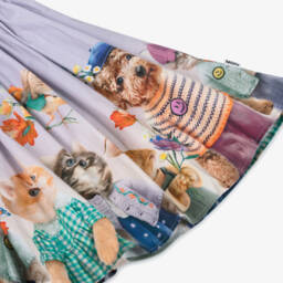 Molo-Girls Lilac Purple Cotton Animal Print Dress | Childrensalon