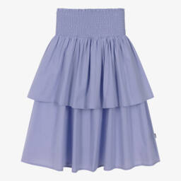 Girls Lilac Tiered Cotton Skirt
