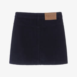 Molo-Girls Navy Blue Cotton Corduroy Skirt | Childrensalon
