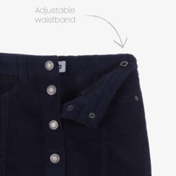 Molo-Girls Navy Blue Cotton Corduroy Skirt | Childrensalon
