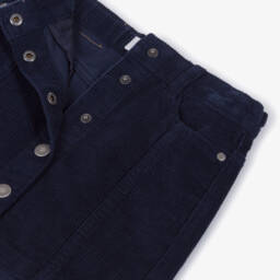 Molo-Girls Navy Blue Cotton Corduroy Skirt | Childrensalon