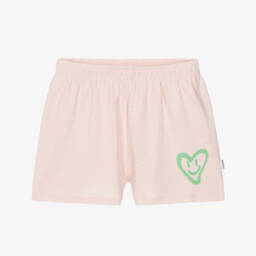 Girls Pink Cotton Knit Jersey Shorts