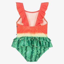 Molo-Girls Pink & Green Melon Swimsuit (UPF50+) | Childrensalon