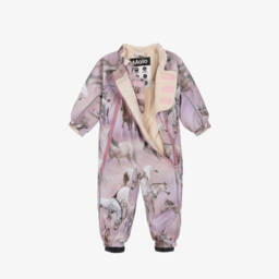 Molo-Girls Pink Horse Snowsuit | Childrensalon