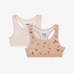 حمّالات صدر قطن عضوي لون زهري للبنات (عدد 2)