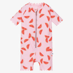 Molo-Girls Pink Watermelon Sun Suit (UPF50+) | Childrensalon