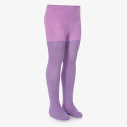 Molo-Girls Purple Glitter Knitted Tights | Childrensalon