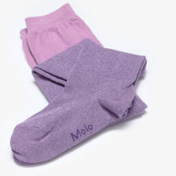 Molo-Girls Purple Glitter Knitted Tights | Childrensalon