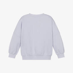 Molo-Girls Purple Organic Cotton Sequin Flowers Sweatshirt | Childrensalon