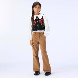 Molo-بنطلون كوردروي بأرجل واسعة لون بني فاتح للبنات | Childrensalon