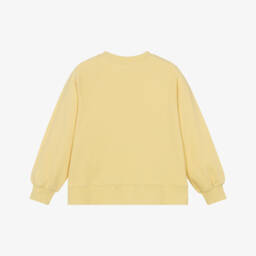 Molo-Girls Yellow Sequin Rainbow Organic Cotton Sweatshirt | Childrensalon